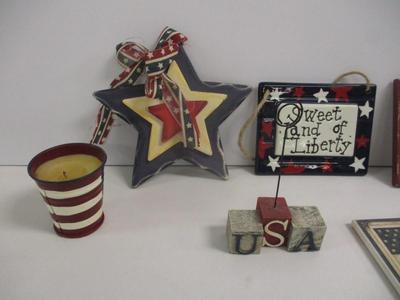 Red White & Blue American Decorations Roseville Pottery Bowl