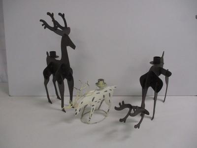 Metal Reindeer Candle Holders