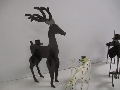 Metal Reindeer Candle Holders