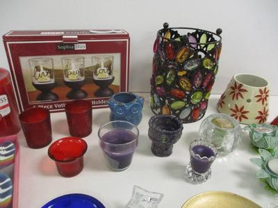 Assortment Of Candles & Candle Holders Decor