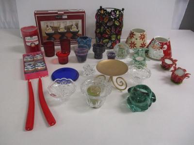 Assortment Of Candles & Candle Holders Decor