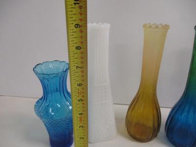 Green & Blue Jeanette Glass Bud Vase Frosted Red Vase Amber & White Vase