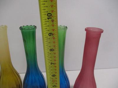 Green & Blue Jeanette Glass Bud Vase Frosted Red Vase Amber & White Vase
