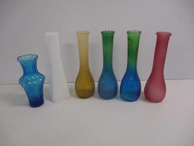 Green & Blue Jeanette Glass Bud Vase Frosted Red Vase Amber & White Vase