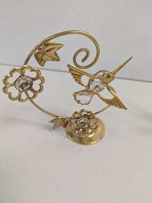 Crystal Gold Plated Humming Bird Figures