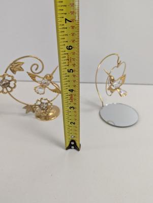 Crystal Gold Plated Humming Bird Figures