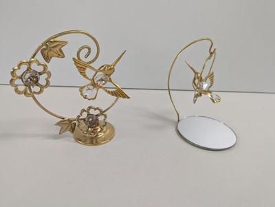 Crystal Gold Plated Humming Bird Figures