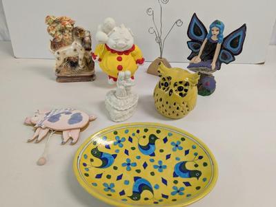Home Decor Pottery Ceramic & Wood Figures