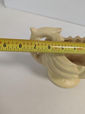 Vintage Pale Yellow McCoy Haeger Comucopia Vase & Hull Art Pottery Wildflower Pink/Blue Vase
