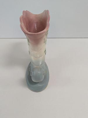 Vintage Pale Yellow McCoy Haeger Comucopia Vase & Hull Art Pottery Wildflower Pink/Blue Vase