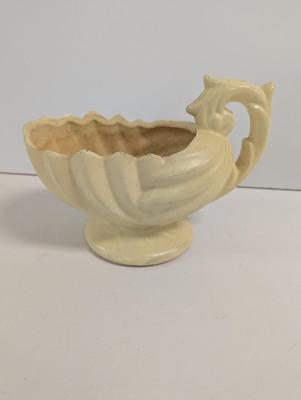 Vintage Pale Yellow McCoy Haeger Comucopia Vase & Hull Art Pottery Wildflower Pink/Blue Vase
