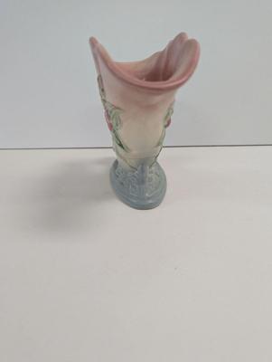 Vintage Pale Yellow McCoy Haeger Comucopia Vase & Hull Art Pottery Wildflower Pink/Blue Vase