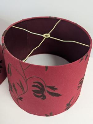 Red Fabric Drum Lamp Shades