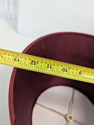 Red Fabric Drum Lamp Shades