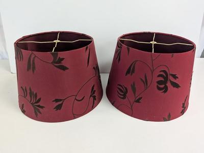 Red Fabric Drum Lamp Shades