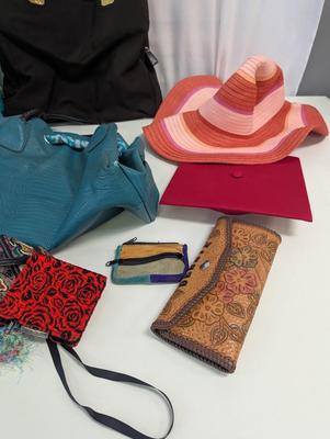 Variety Of Handbags & Sun Hats