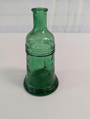 Vintage Green Glass Bottle Liberty Bell