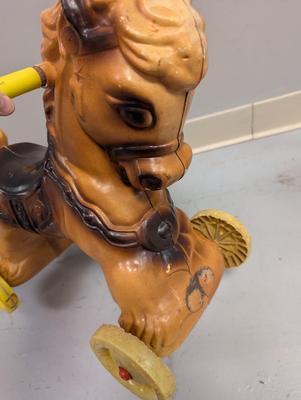 Vintage Wonder Plastic Riding Horse With Wheels