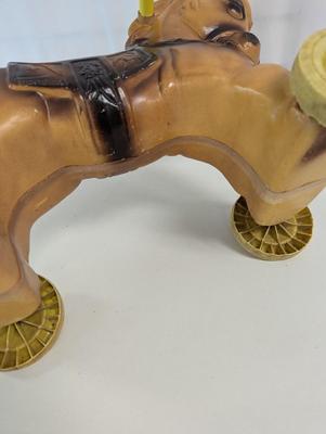 Vintage Wonder Plastic Riding Horse With Wheels