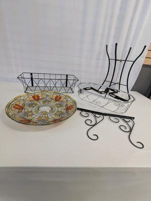 Metal Plant Holders & Top Of A Birdbath