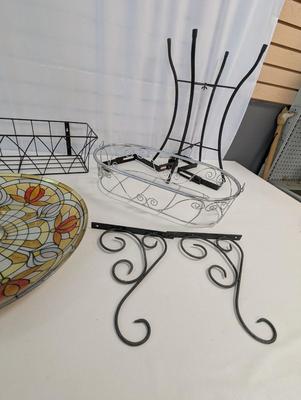 Metal Plant Holders & Top Of A Birdbath