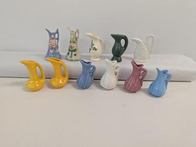 Vintage Porcelain Pottery Miniature Pitchers