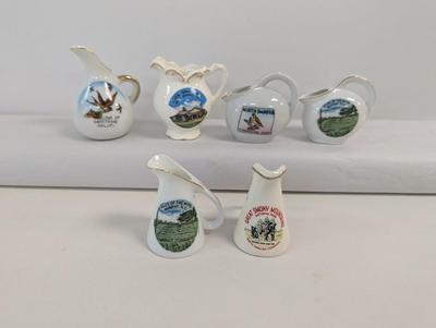 Vintage Porcelain Souvenir Miniature Pitchers