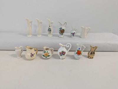Vintage Porcelain Souvenir Miniature Pitchers