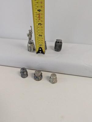 Pewter Trinkets Liberty Bell With Yellow Stone #6476 Empire Building #6489 Butterfly & Pig Designs