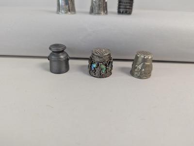 Pewter Trinkets Liberty Bell With Yellow Stone #6476 Empire Building #6489 Butterfly & Pig Designs
