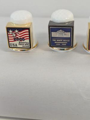 Thimbles Gimble & Sons Metal Emblem Fronts Fine Bone China England Limoges