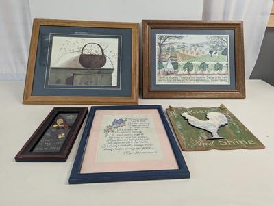 Needlepoint Spiritual & Rooster Decor