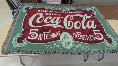 New 51" x 68" Coca-Cola 100% Cotton Blanket