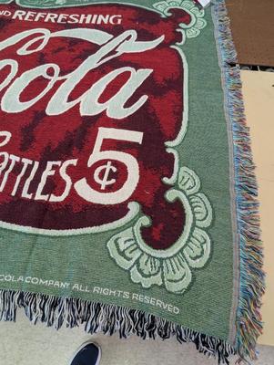 New 51" x 68" Coca-Cola 100% Cotton Blanket