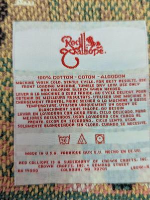 New Red Calliope Noah's Ark Blanket 100% Cotton 35 1/2" x 52"