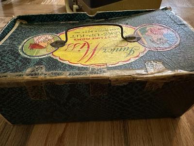 Vtg. Wooden Alphabet Blocks in Junior Miss Box