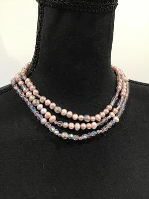 Beautiful multi strand Heart clasp necklace