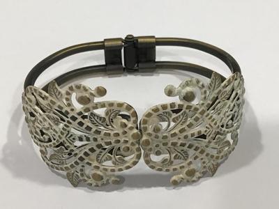 Brassy Whitewash Clamper Bracelet