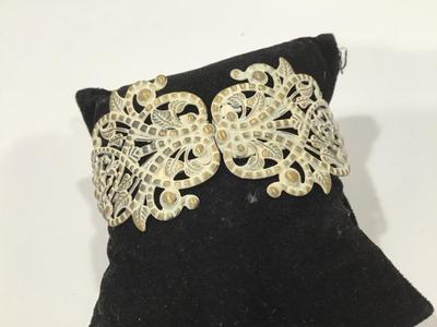 Brassy Whitewash Clamper Bracelet