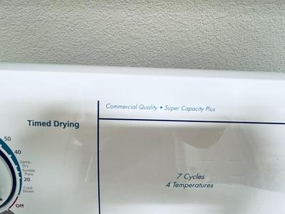 WHIRLPOOL COMMERCIAL QUALITY SUPER CAPACITY PLUS ELECTRIC DRYER