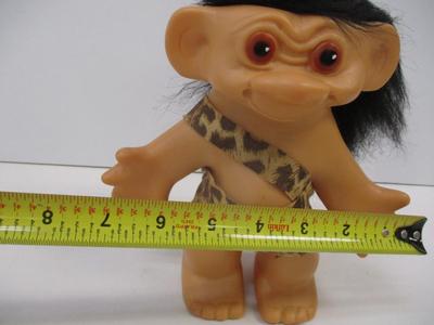 Vintage 1960's Neanderthal Man Bijou Toys Black Hair Troll