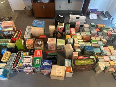 Sale Photo Thumbnail #720: New old stock. From the estate of a retired Avon Rep. Items are from 1960's to her retirement in 1971.  There are approximately 135 unopened boxes.  Some bath and beauty items may have evaporated but all the colognes and perfumes are NIB.

Pick up for thi