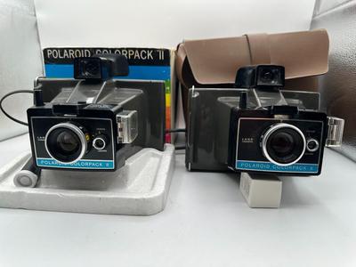 2 Vtg. Polaroid Colorpack II Cameras w/1 box and 1 Original Box