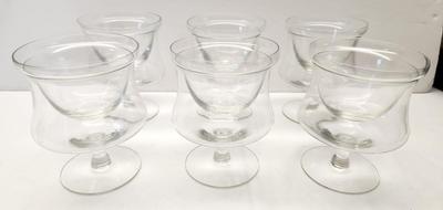 Lot #56 Nice set of 6 crystal Shrimp Cocktail Dishes with Lift out Liner