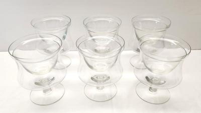 Lot #56 Nice set of 6 crystal Shrimp Cocktail Dishes with Lift out Liner