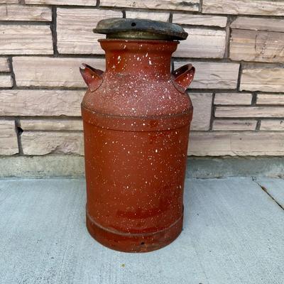 Vintage 26" Milk Can w/Original Lid