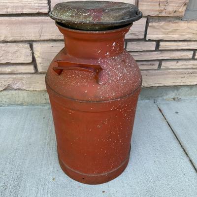 Vintage 26" Milk Can w/Original Lid