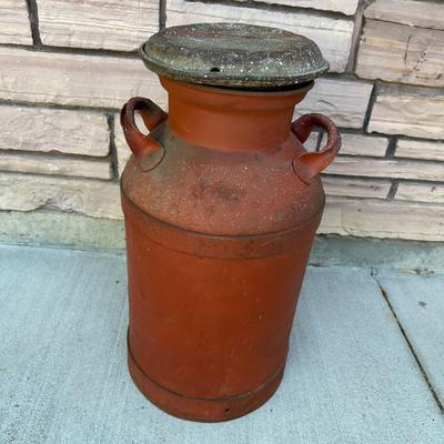 Vintage 26" Milk Can w/Original Lid