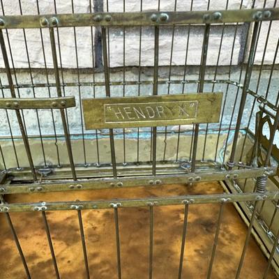 Antique Hendryx Brass Bird Cage
