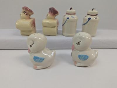 Vintage Salt & Pepper Shakers Shawnee Hand Decorated Some With Stickers Choice 2